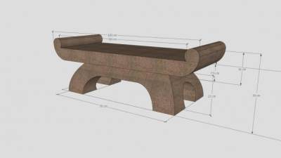 单人日式桌SU模型下载_sketchup草图大师SKP模型