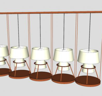 排吊灯SU模型下载_sketchup草图大师SKP模型