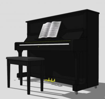 家居钢琴SU模型下载_sketchup草图大师SKP模型