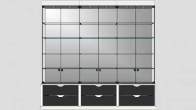 玻璃柜子展柜SU模型下载_sketchup草图大师SKP模型