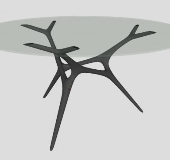 圆形玻璃桌子SU模型下载_sketchup草图大师SKP模型
