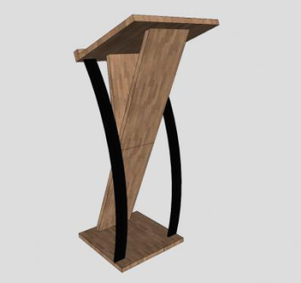 演讲台演讲桌SU模型下载_sketchup草图大师SKP模型