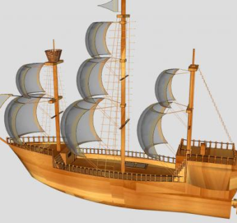 帆船工艺品装饰SU模型下载_sketchup草图大师SKP模型