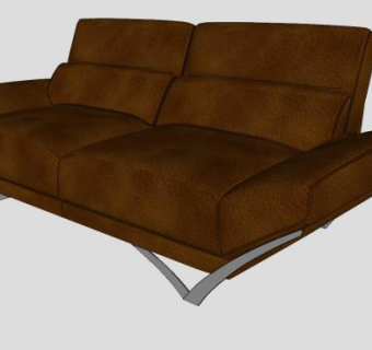 真皮软沙发SU模型下载_sketchup草图大师SKP模型