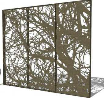 装饰板树状隔断SU模型下载_sketchup草图大师SKP模型