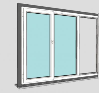 推窗玻璃窗SU模型下载_sketchup草图大师SKP模型