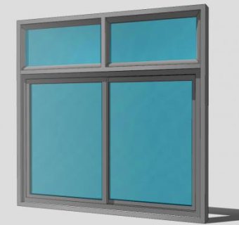 现代双开玻璃窗户SU模型下载_sketchup草图大师SKP模型