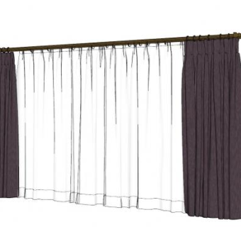 双层窗帘SU模型下载_sketchup草图大师SKP模型