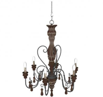 欧式铁艺吊灯灯具SU模型下载_sketchup草图大师SKP模型