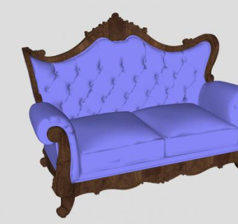 欧式双人座沙发SU模型下载_sketchup草图大师SKP模型