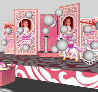 儿童生日舞台SU模型SU模型下载_sketchup草图大师SKP模型