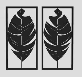 装饰叶子金属框SU模型下载_sketchup草图大师SKP模型