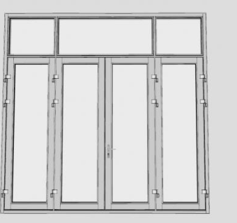 折叠玻璃门SU模型下载_sketchup草图大师SKP模型