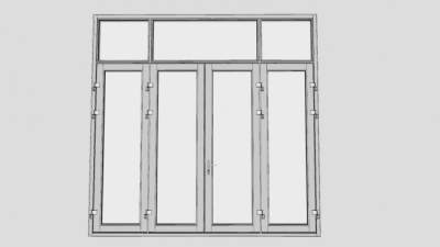 折叠玻璃门SU模型下载_sketchup草图大师SKP模型