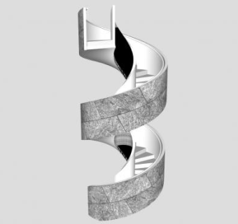 石制旋转楼梯SU模型下载_sketchup草图大师SKP模型