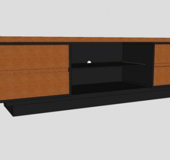 现代简易电视柜SU模型下载_sketchup草图大师SKP模型