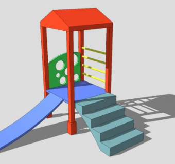 小型儿童滑梯SU模型下载_sketchup草图大师SKP模型