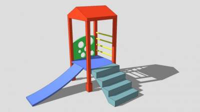 小型儿童滑梯SU模型下载_sketchup草图大师SKP模型