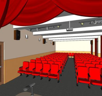 学校会议室SU模型下载_sketchup草图大师SKP模型