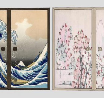 和室门日式纸门纸障子推门SU模型下载_sketchup草图大师SKP模型