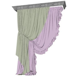 绑起来的窗帘SU模型下载_sketchup草图大师SKP模型