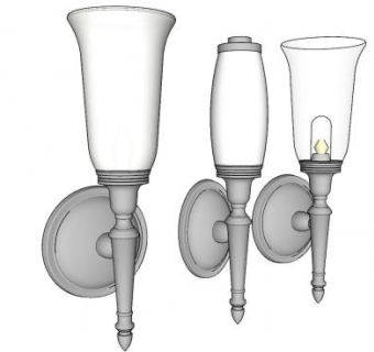 现代简易壁灯SU模型下载_sketchup草图大师SKP模型