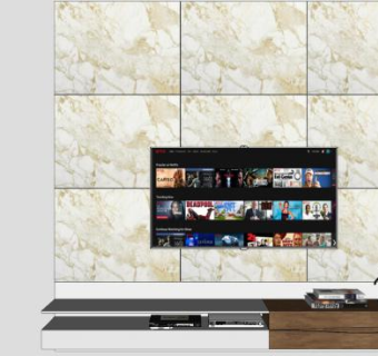 现代大理石电视墙电视柜SU模型下载_sketchup草图大师SKP模型