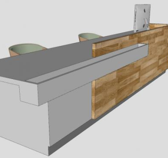 前台办公桌接待台SU模型下载_sketchup草图大师SKP模型