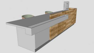 前台办公桌接待台SU模型下载_sketchup草图大师SKP模型