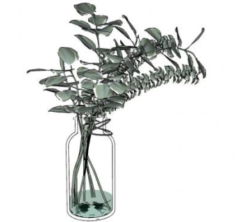 玻璃花瓶装饰SU模型下载_sketchup草图大师SKP模型
