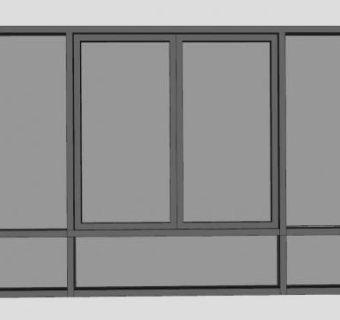 现代玻璃门窗SU模型下载_sketchup草图大师SKP模型