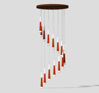 风铃吊灯SU模型下载_sketchup草图大师SKP模型