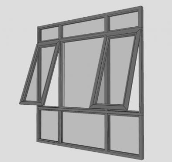 上悬玻璃窗SU模型下载_sketchup草图大师SKP模型