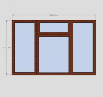 固定式实木玻璃窗SU模型下载_sketchup草图大师SKP模型