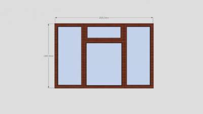 固定式实木玻璃窗SU模型下载_sketchup草图大师SKP模型