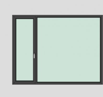 固定单开玻璃窗SU模型下载_sketchup草图大师SKP模型