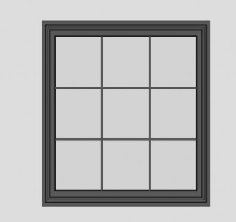 金属网格固定窗SU模型下载_sketchup草图大师SKP模型