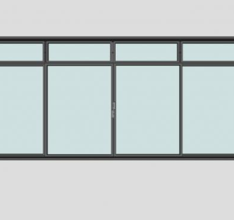 左右推拉玻璃窗SU模型下载_sketchup草图大师SKP模型