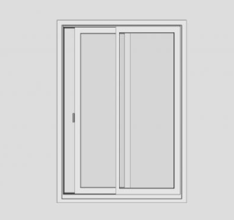 铝窗左右推拉窗SU模型下载_sketchup草图大师SKP模型