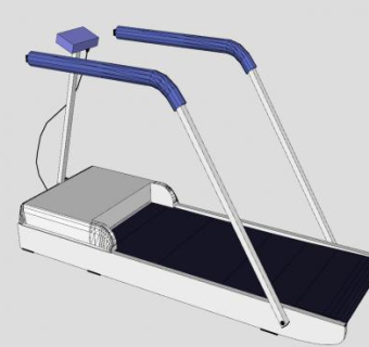 跑步机运动器材SU模型下载_sketchup草图大师SKP模型