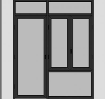 玻璃门窗组合SU模型下载_sketchup草图大师SKP模型
