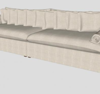米色沙发抱枕家具SU模型下载_sketchup草图大师SKP模型