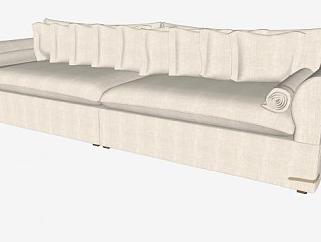 米色沙发抱枕家具SU模型下载_sketchup草图大师SKP模型