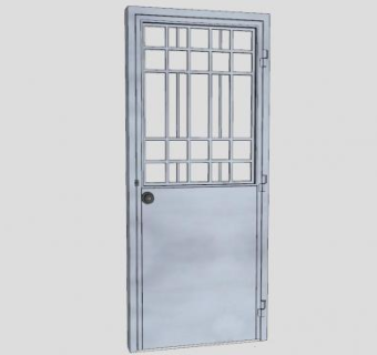 不锈钢钢板门SU模型下载_sketchup草图大师SKP模型