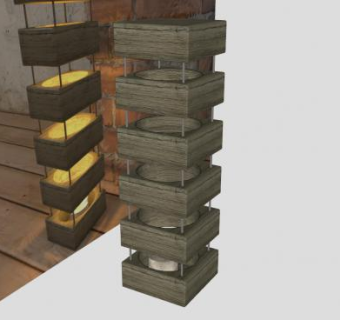 木质层次装饰灯SU模型下载_sketchup草图大师SKP模型