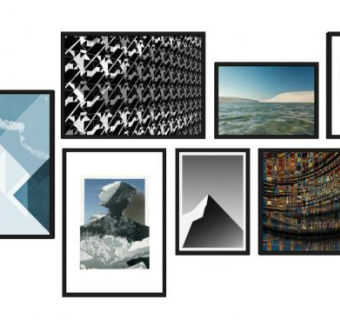 照片墙装饰SU模型下载_sketchup草图大师SKP模型