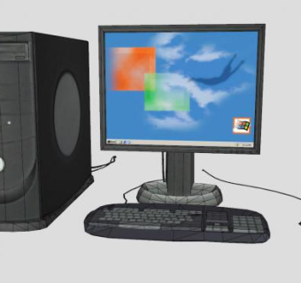 电脑台式机SU模型下载_sketchup草图大师SKP模型