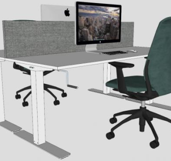 办公桌电脑键盘鼠标SU模型下载_sketchup草图大师SKP模型