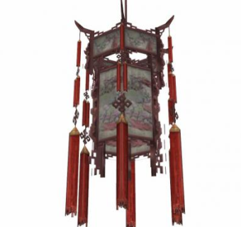 中式灯笼吊灯SU模型下载_sketchup草图大师SKP模型