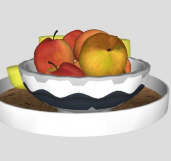水果盘玻璃果汁瓶SU模型下载_sketchup草图大师SKP模型